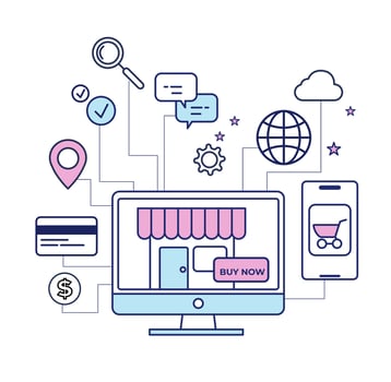 Online shopping Icon design vector illustration