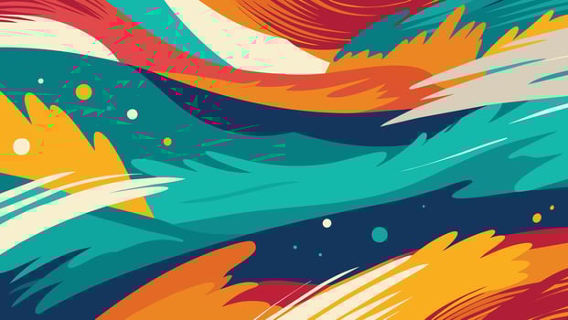 abstract vector background with dynamic elements, strokes and splashes.