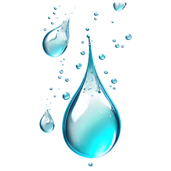 AI Generated Abstract drop water paint strokes and ink drops in aqua watercolor on transparent background. png
