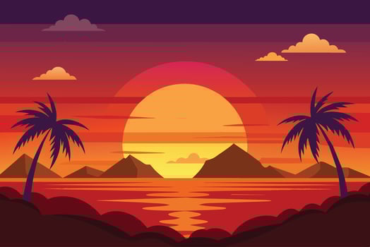 Beautiful Sunset on Summer background vector