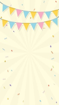 Colorful hanging flag garlands vector illustration. Party background vertical template have blank space.