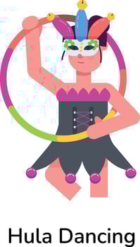 Trendy Hula Dancing vector