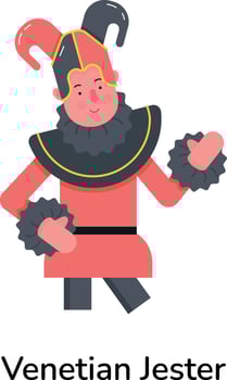 Trendy Venetian Jester vector