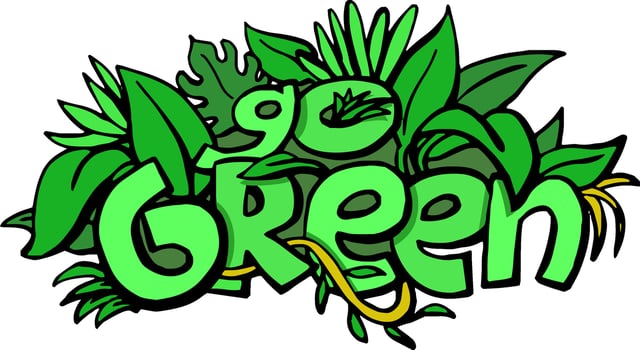 go green typography vector illustration
