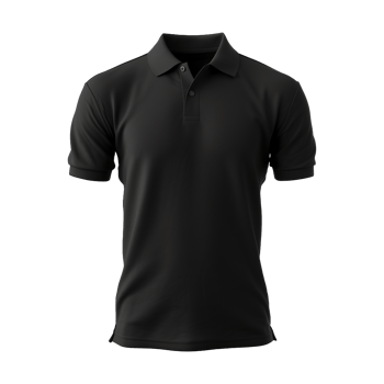 AI generated Short sleeves black polo t-shirt isolated on transparent background png
