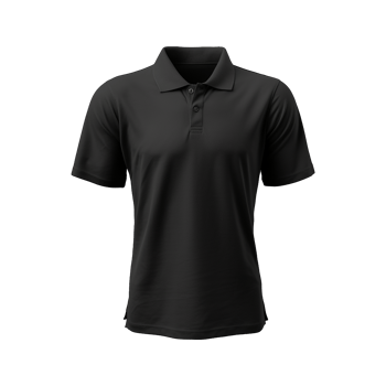 AI generated Short sleeves black polo t-shirt isolated on transparent background png