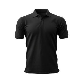 AI generated Short sleeves black polo t-shirt isolated on transparent background png