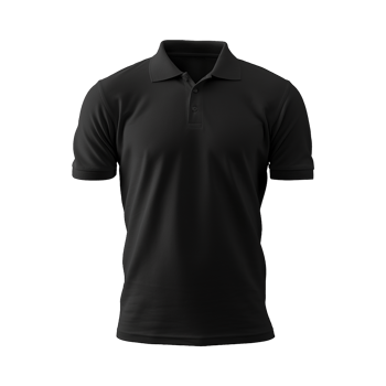 AI generated Short sleeves black polo t-shirt isolated on transparent background png