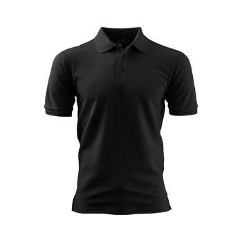 AI generated Short sleeves black polo t-shirt isolated on transparent background png