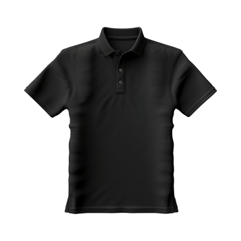 AI generated Short sleeves black polo t-shirt isolated on transparent background png