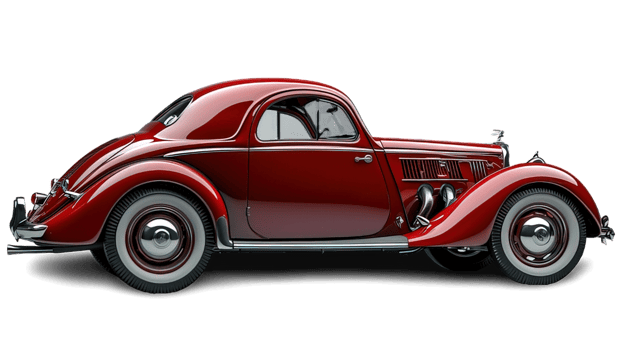 AI generated Side view of antique old car isolated on transparent background ,generative ai png