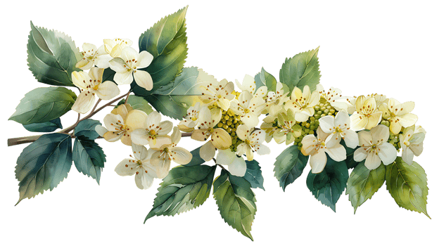 AI generated Watercolor elderflower on a transparent background png