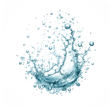 AI generated water splashes in the air isolated PNG transparent background