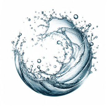 AI generated water splashes in the air isolated PNG transparent background