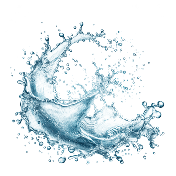 AI generated water splashes in the air isolated PNG transparent background