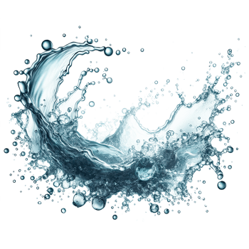 AI generated water splashes in the air isolated PNG transparent background
