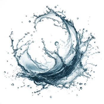AI generated water splashes in the air isolated PNG transparent background