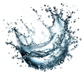AI generated water splashes in the air isolated PNG transparent background