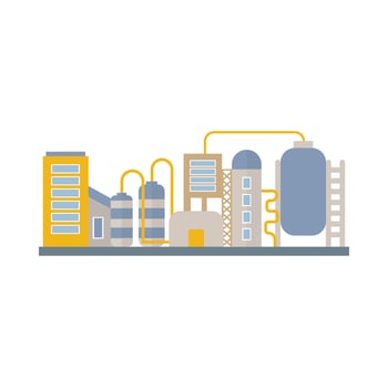 Factory building, power electricity, industry manufactory buildings flat icon isolated vector illustration.