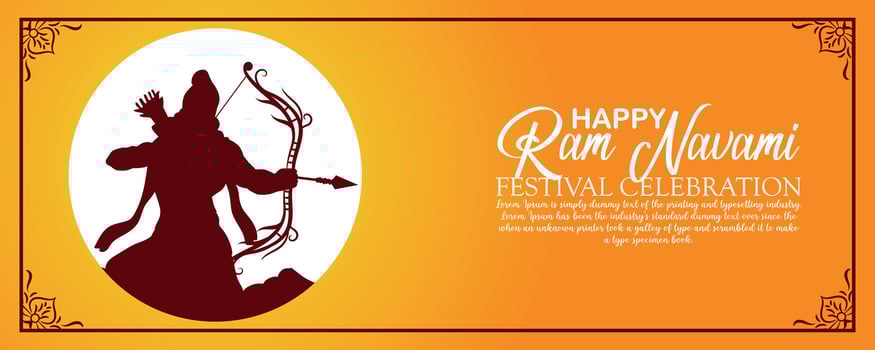 Happy Ram Navami cultural Banner Hindu festival vertical post wishes celebration card Ram Navami celebration background vector