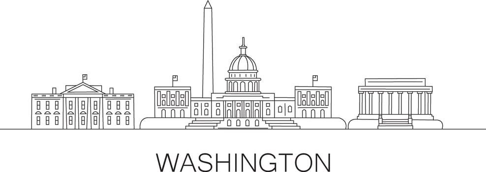 Washington City Line Draw vector
