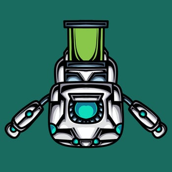 Cute white Ai robot character vector