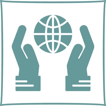 Globe Hand Vector Icon