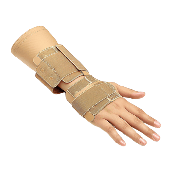 AI generated Hand splint with fingers beige isolated on transparent background png