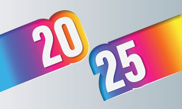 Happy new year 2025. Vector background. Brochure or calendar cover design template.