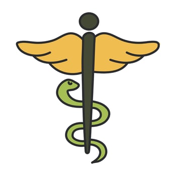 Editable design icon of caduceus vector