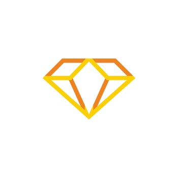 ribbon 3d flat golden diamond icon vector