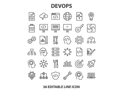 Programming coding set of web icons in line style. Software development icons for web and mobile app. Code, api, programmer, developer, information technology, coder and more. Vector illustration