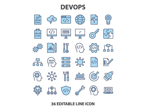 Programming coding set of web icons in line style. Software development icons for web and mobile app. Code, api, programmer, developer, information technology, coder and more. Vector illustration