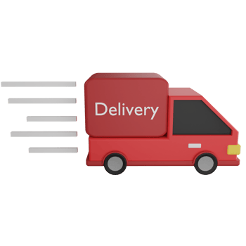 Fast delivery clipart flat design icon isolated on transparent background, 3D render logistic and delivery concept png