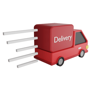 Fast delivery clipart flat design icon isolated on transparent background, 3D render logistic and delivery concept png