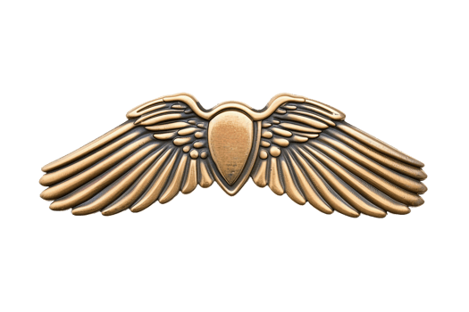 AI generated Aviator Wings Pin On Transparent Background. png