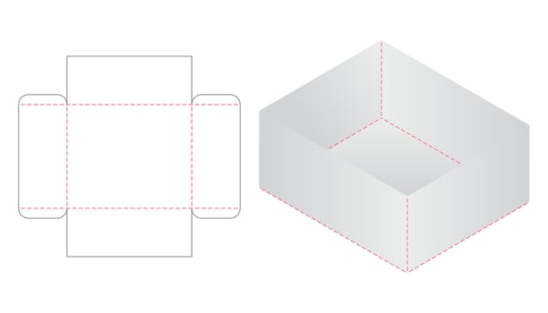 Box packaging die cut template design. 3d mock-up vector
