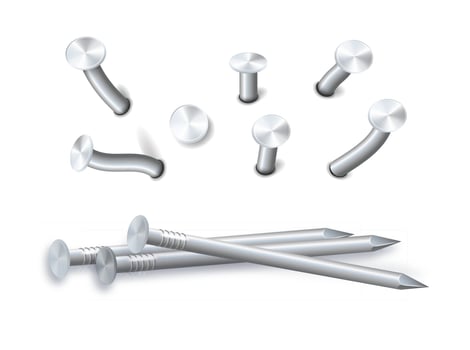 Nails hammered into wall steel vector