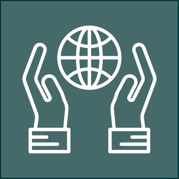 Globe Hand Vector Icon
