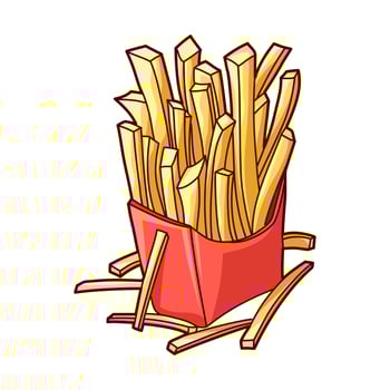 Vector hand drawn french fries illustration