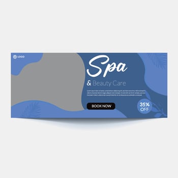 Beauty spa parlous social media banner template. Salon makeup, health care, body massage service promotion cover design with logo and discount. Business promotion modern graphic web pos vector