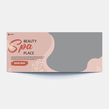 Beauty spa parlous social media banner template. Salon makeup, health care, body massage service promotion cover design with logo and discount. Business promotion modern graphic web pos vector