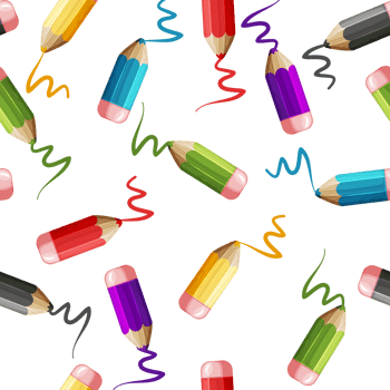 seamless pattern of colored wooden pencils png
