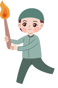 cute muslim kid carrying torch for torch parade png