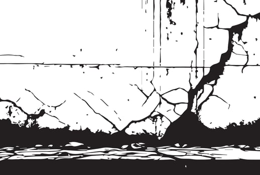 Distressed overlay texture of cracked concrete vector