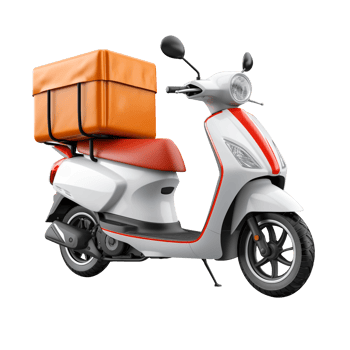 AI generated Delivery Scooter with Insulated Food Box PNG