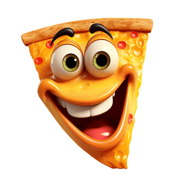AI generated Cheerful Animated Pizza Slice Character PNG