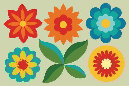 Assorted Flower Shape Vector