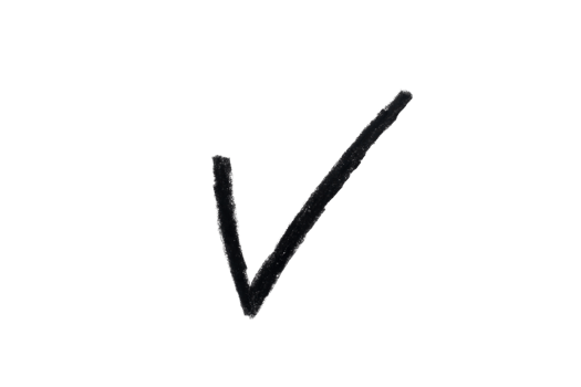 Hand drawn check mark isolated on transparent background png