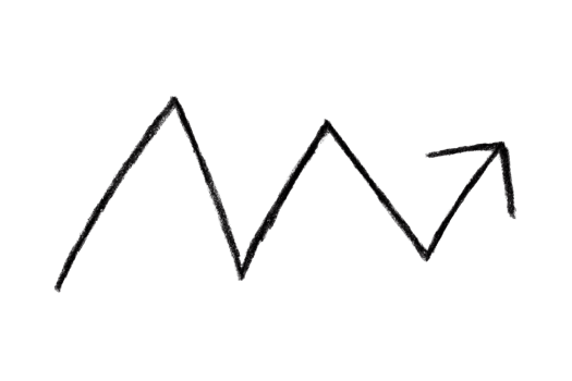 Arrow sign drawn with black crayon pencil isolated on transparent background png